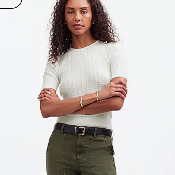 Madewell frost The Signature Open-Knit Crewneck Sweater Tee - Picture 2 of 7